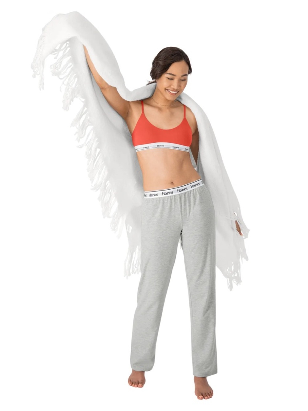 HANES Womenβs Light Gray Comfywear Lounge Pants SMALL
